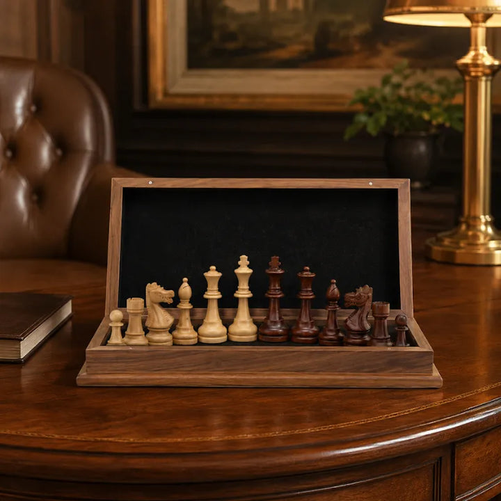 Dal Rossi Walnut Folding Chess Set | 44cm/18"