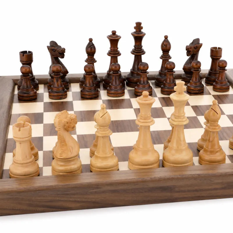 Dal Rossi Walnut Folding Chess Set | 44cm/18"