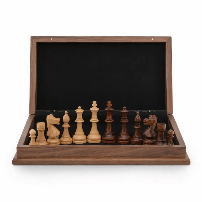 Dal Rossi Walnut Folding Chess Set | 44cm/18"