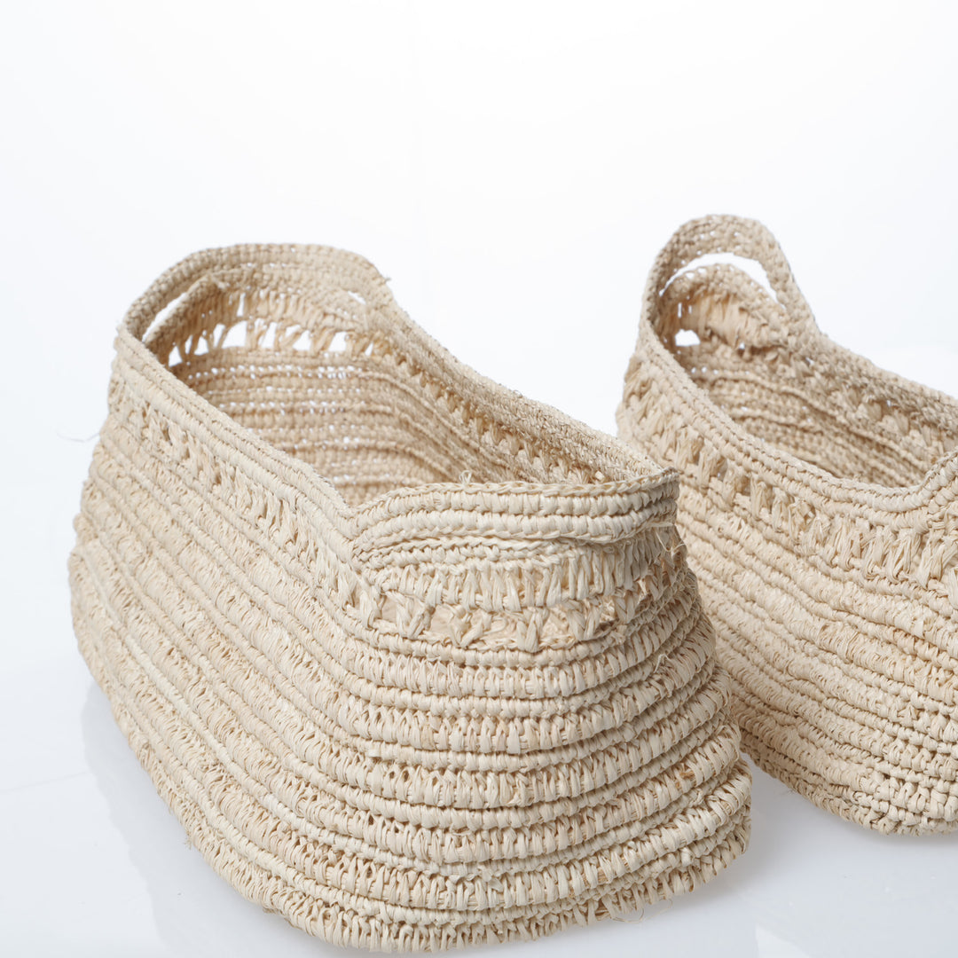 Woven Raffia Cutlery Holder Large | Natural