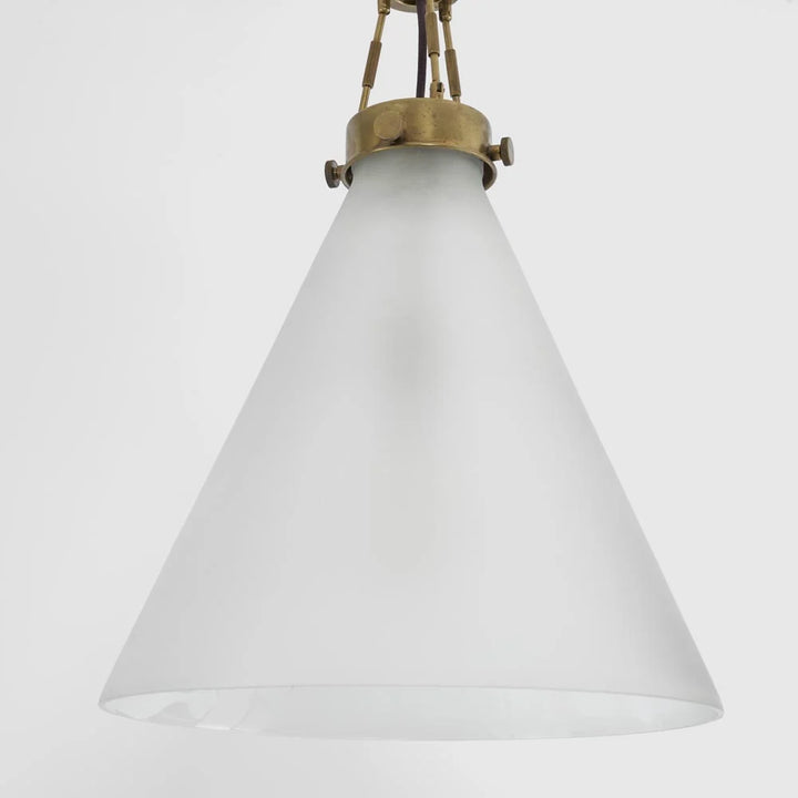 Garcon Pendant Light | Brass with Frosted Glass Shade W53 x H44cm plus 1.5m Chain