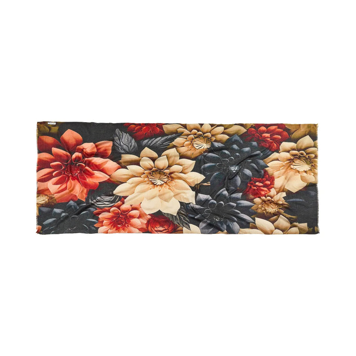Fenna Floral Cashmere & Merino Wool Scarf – Lightweight Luxury Winter Wrap