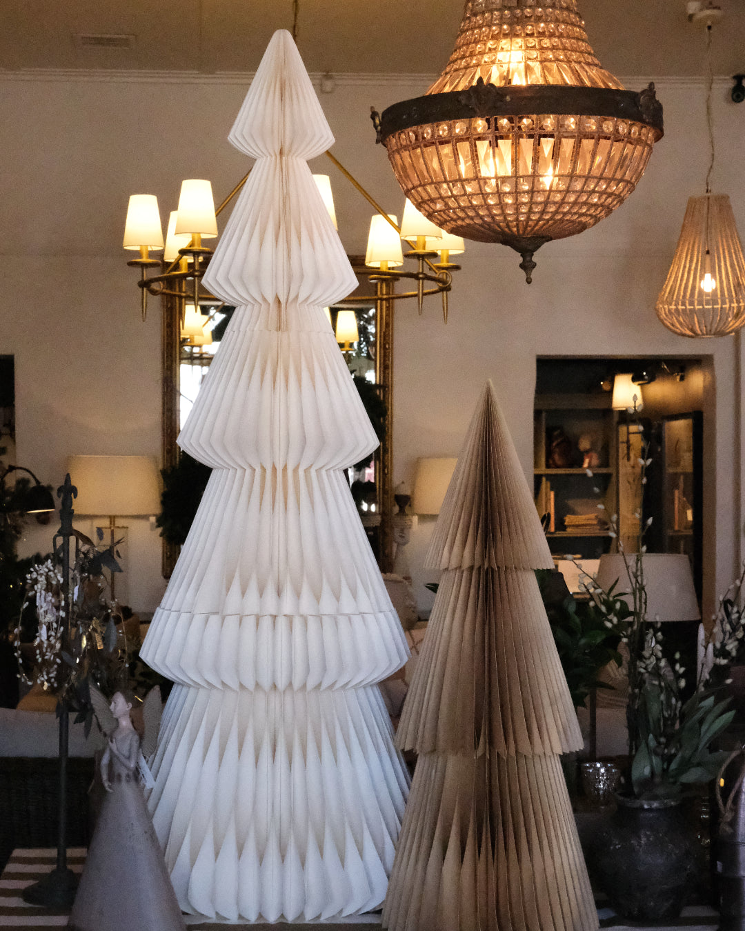 Evergreen Standing Paper Tree | Flaxseed | 160cm