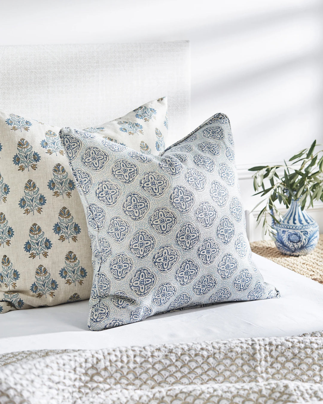 Ankara Fresh Azure Cushion & Insert | 55x55cm