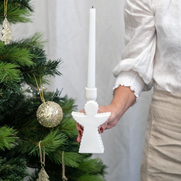 Lucia Angel Candleholder | Ribbed | 17cmH