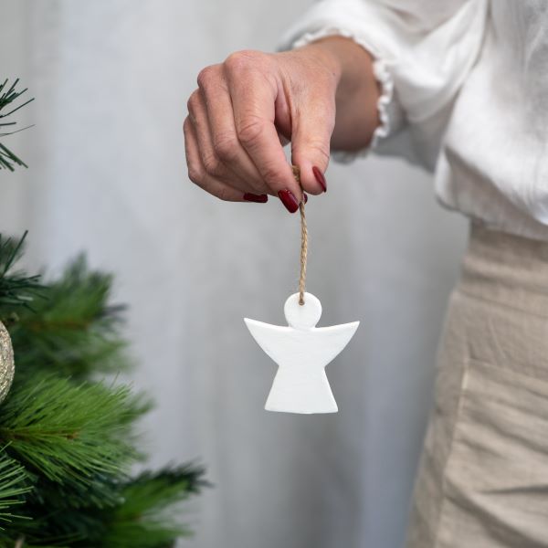 Lucia Hanging Angel 7cm Matt White