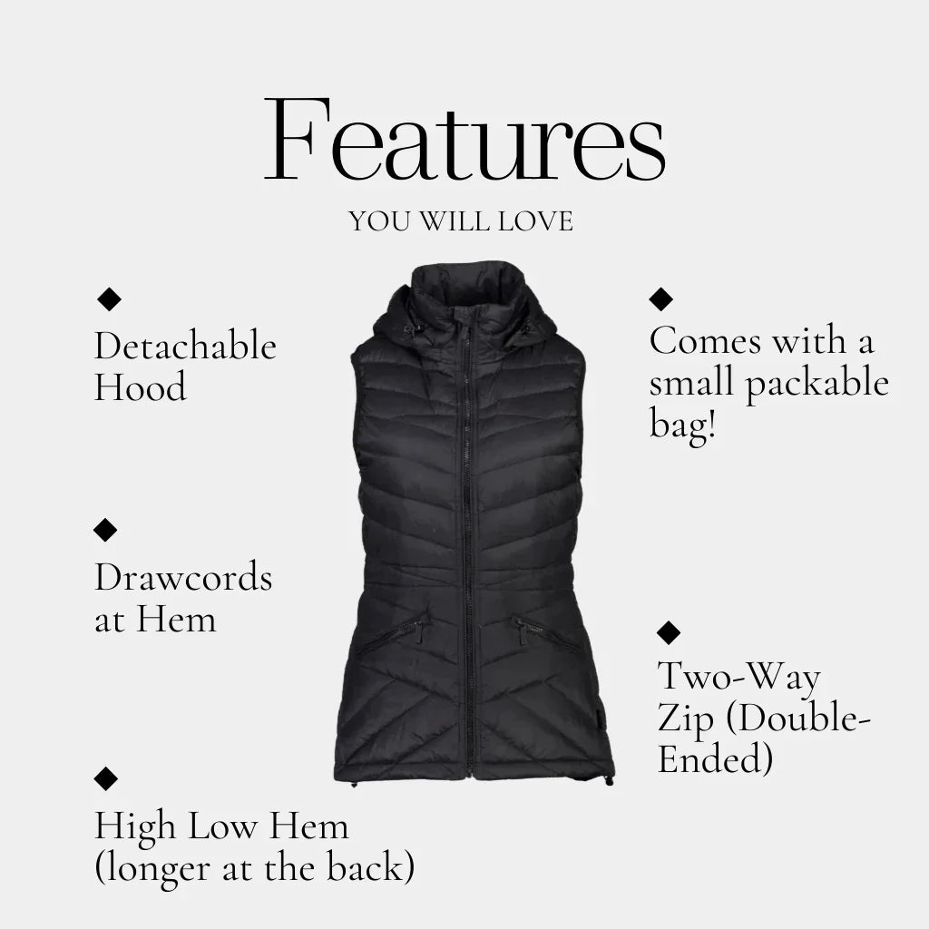 Moke | Mary Claire Packable Puffer Vest | Black