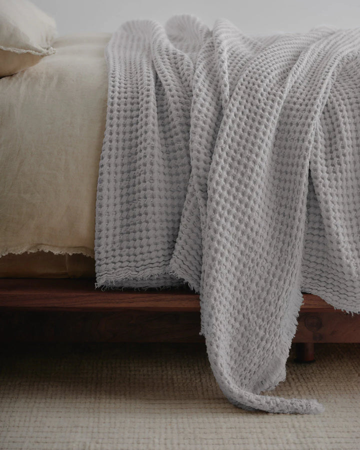 Flocca Linen Blanket | Fog | 230x260cm