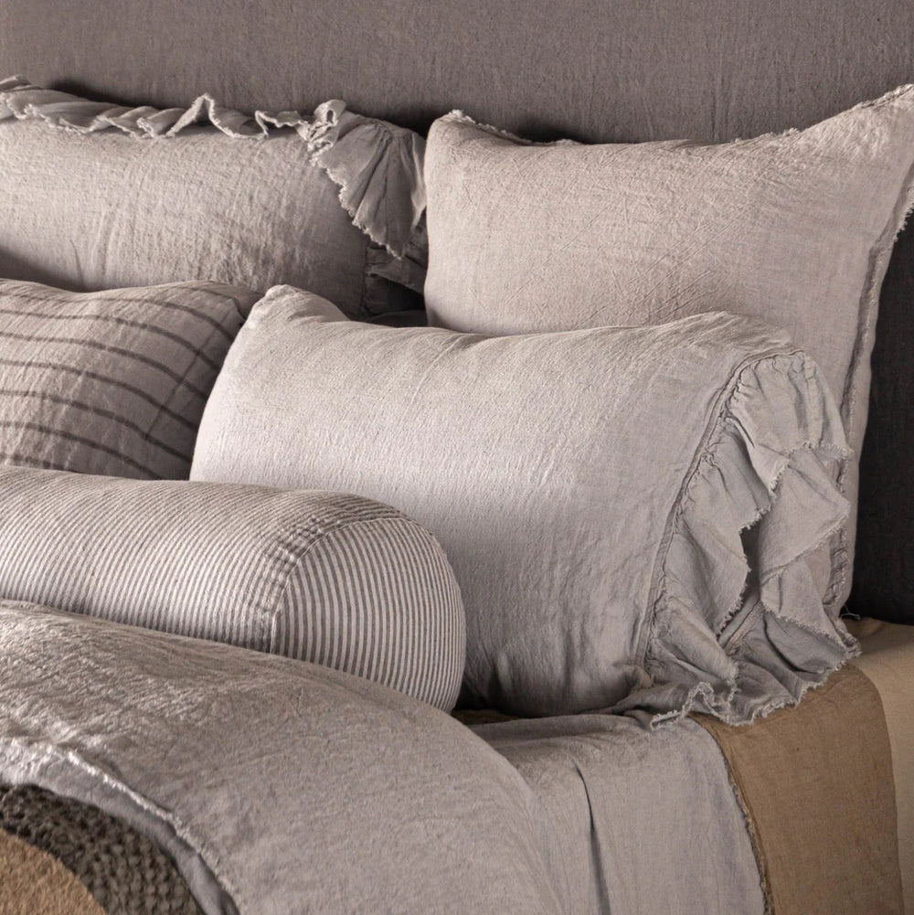 Kristine Standard Pillowcase + Ruffle | Fog-Suzie Anderson Home
