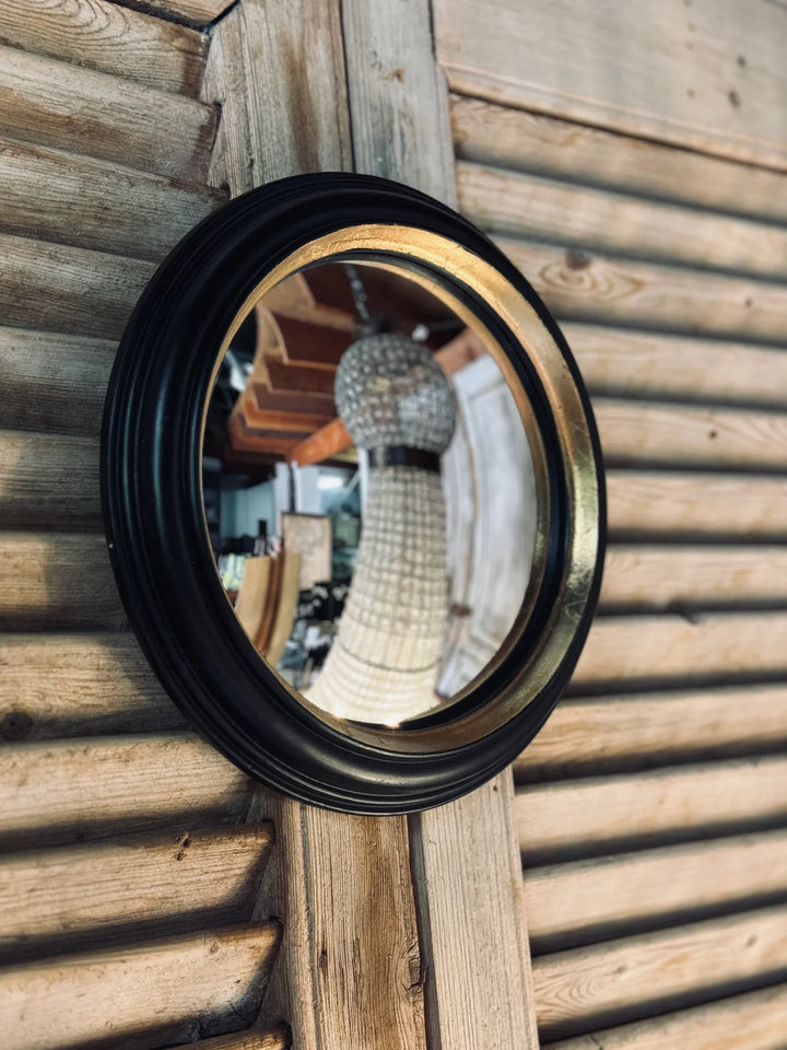 Convex Mirror | Black with Gold