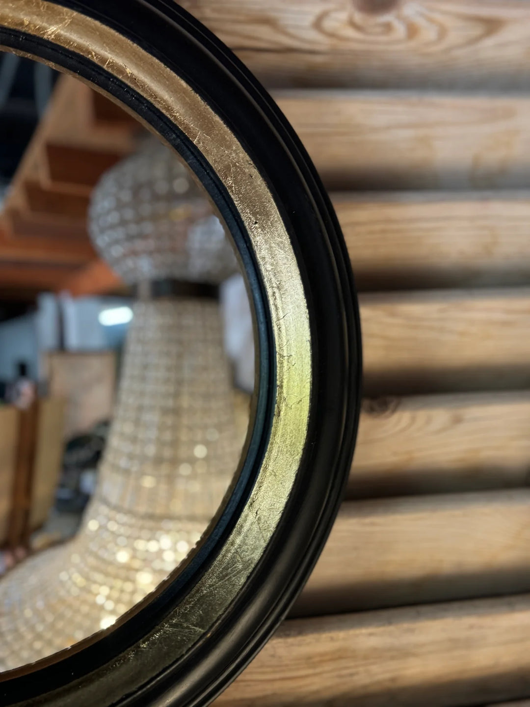 Convex Mirror | Black with Gold