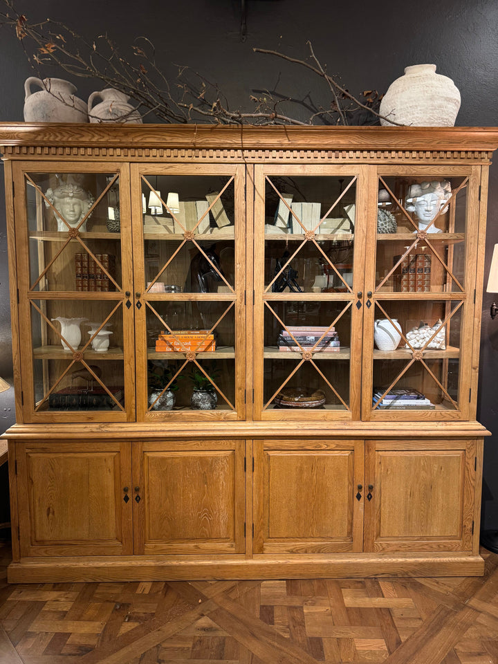 ESTATE | Large Glazed Timber Bookcase/display unit | 2410mm W x 2200mm H x 43cm D