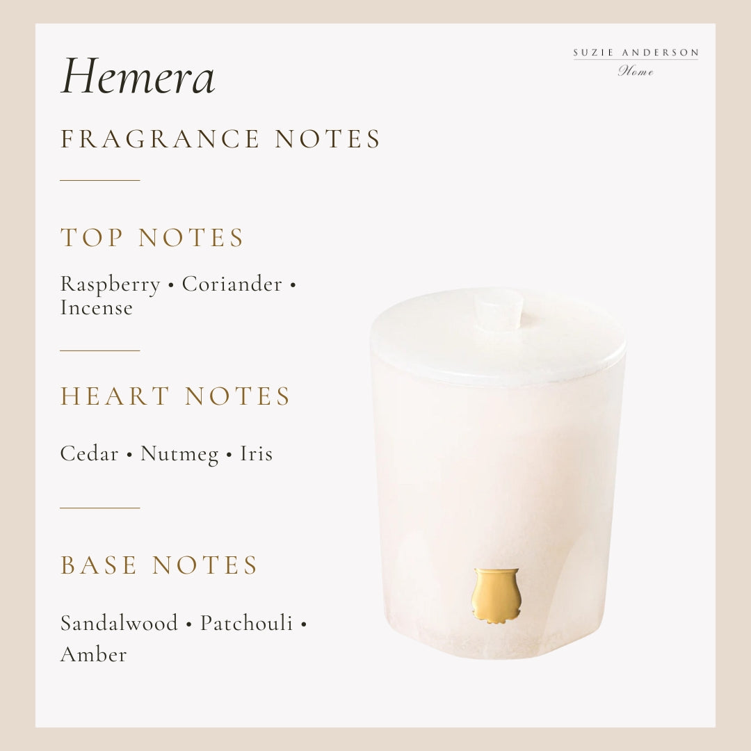 Trudon Alabaster Candle with Lid 270g | Hemera | Coriander and Pink Peppercorn