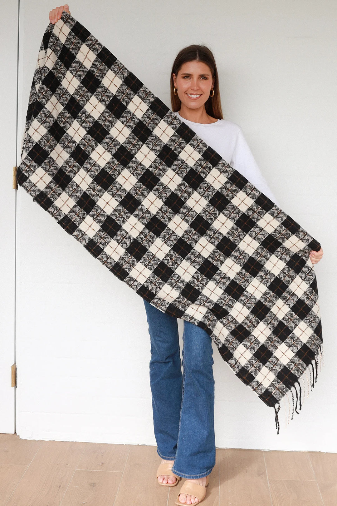 Monochrome Check Scarf HH0087