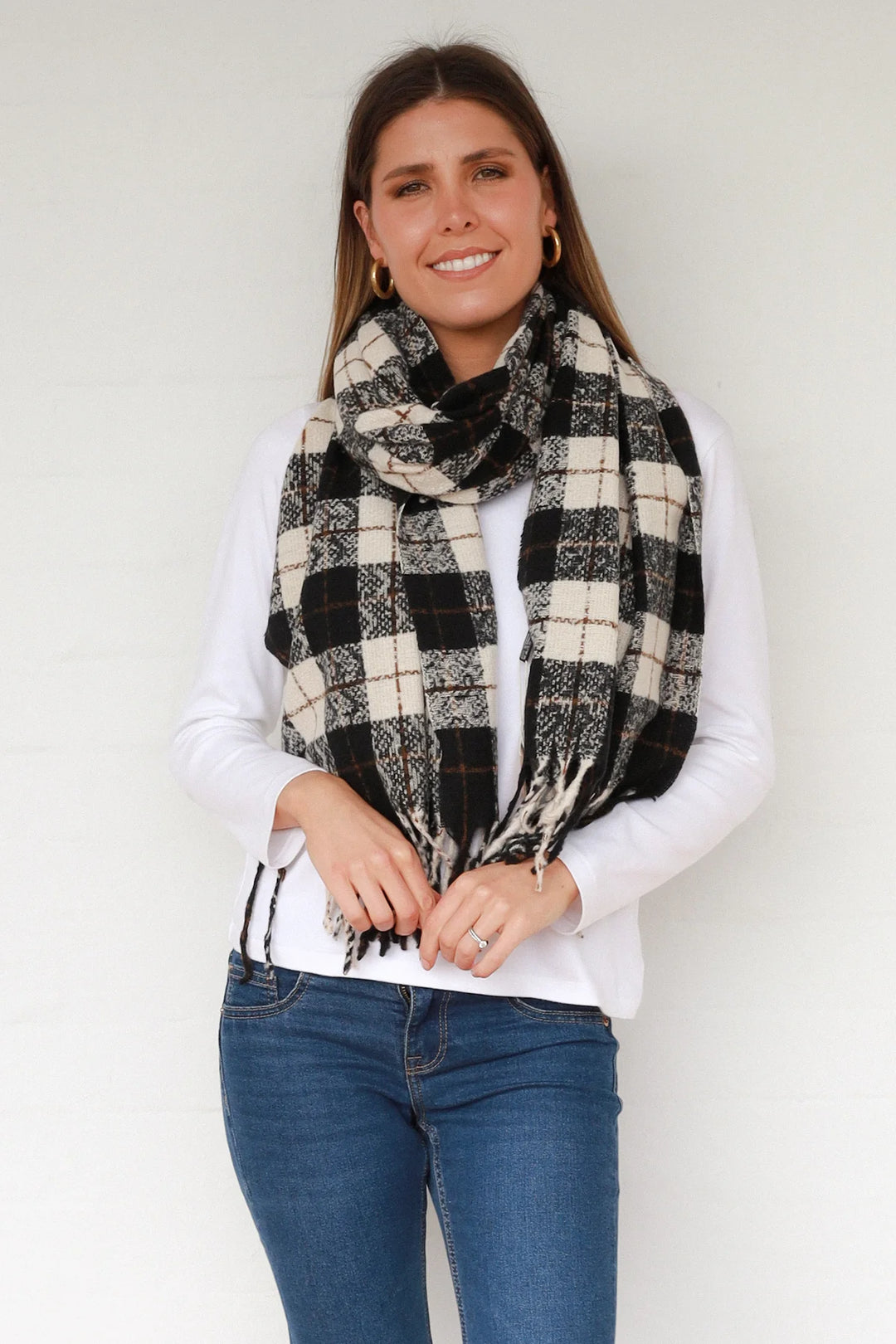 Monochrome Check Scarf HH0087