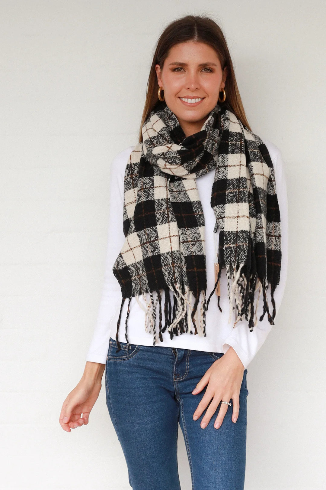 Monochrome Check Scarf HH0087