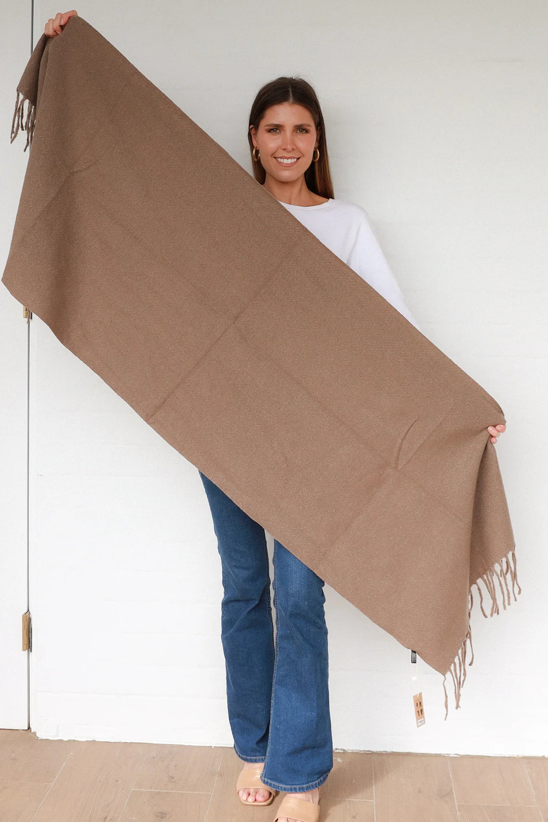 Camel Fringe Scarf HH0103