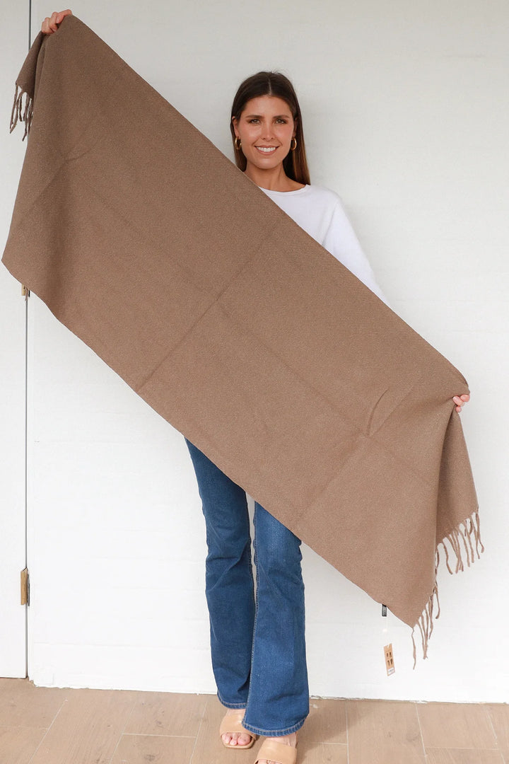 Camel Fringe Scarf HH0103