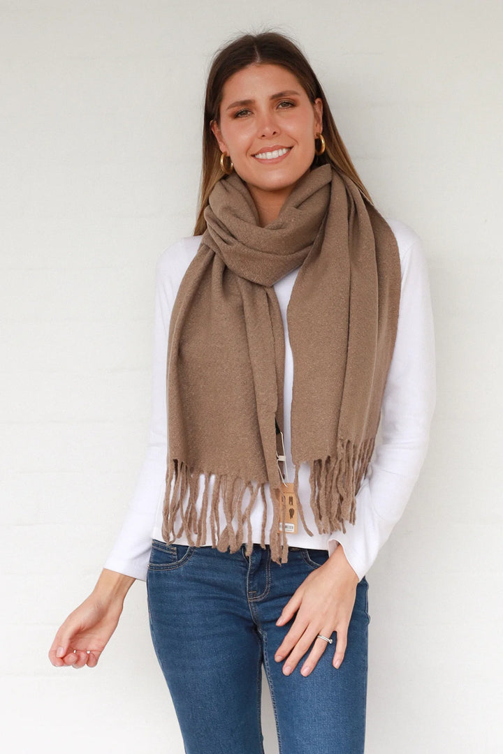 Camel Fringe Scarf HH0103
