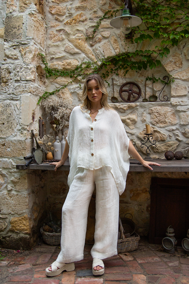 Scandi | Amalfi Linen Top | White