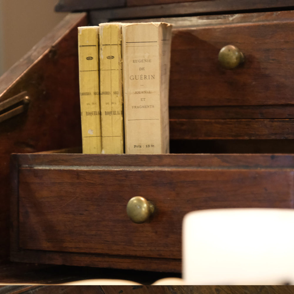 ESTATE| Antique (19th C) French Fruitwood Louis XV style  Bureau Fall  Front desk-Suzie Anderson Home