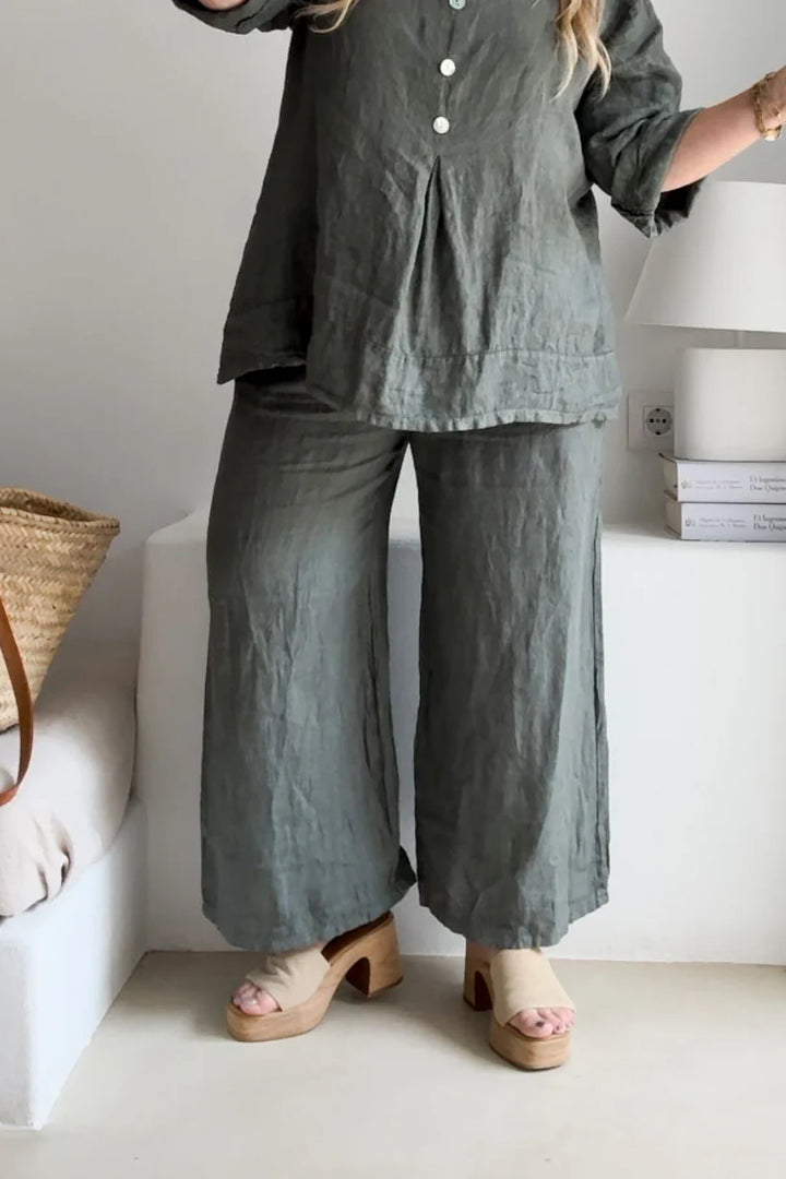 Bypias | Havana Linen Pants | Camo