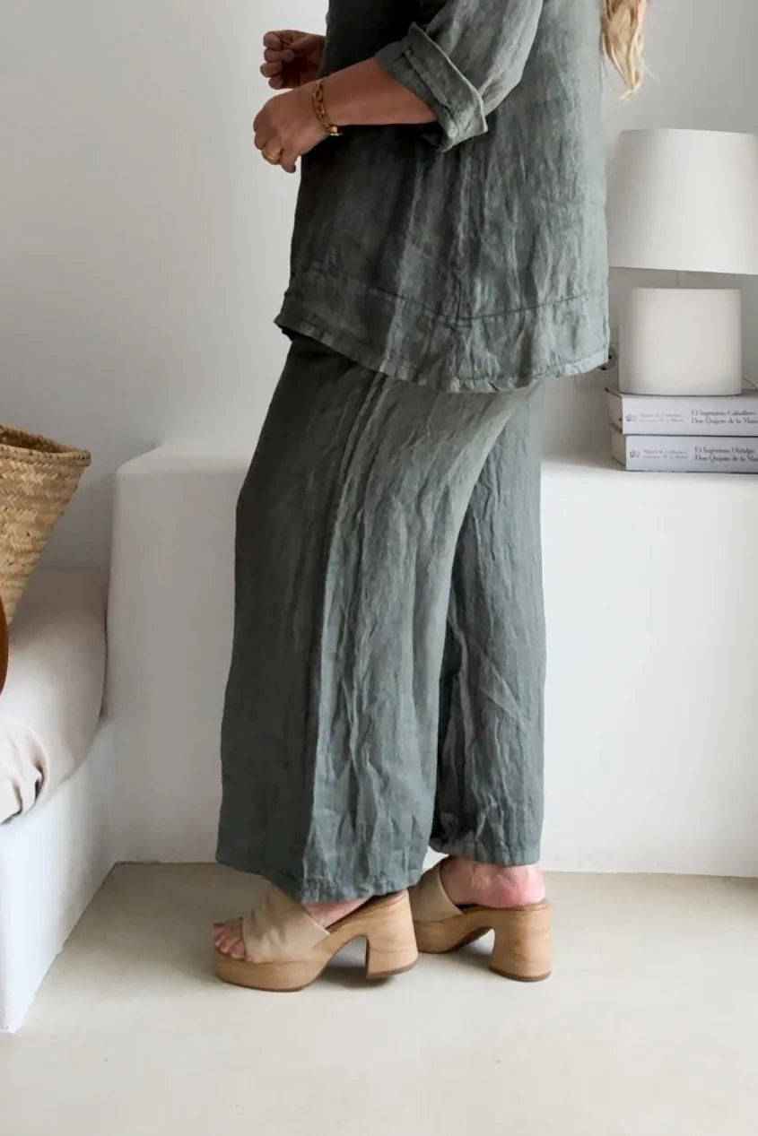 Bypias | Havana Linen Pants | Camo