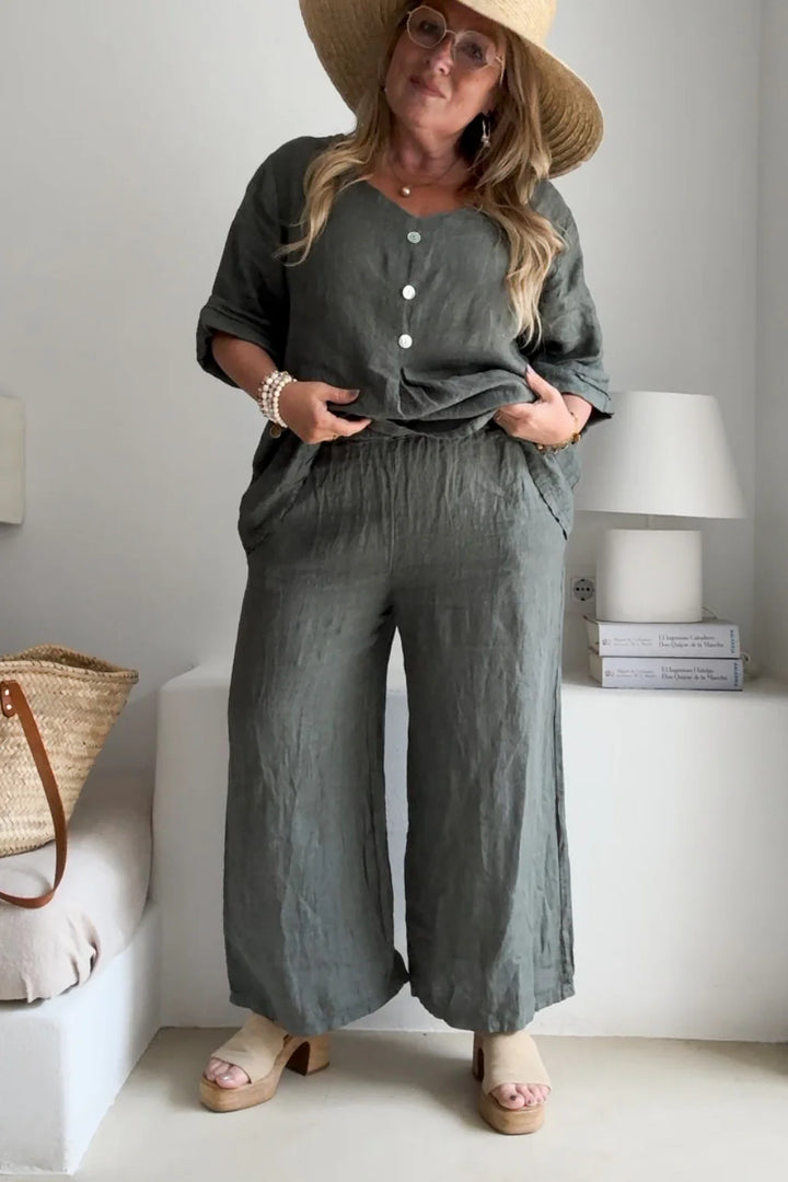 Bypias | Havana Linen Pants | Camo