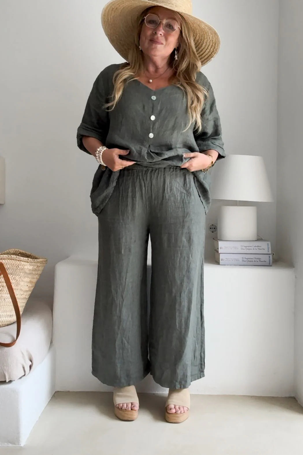 Bypias | Havana Linen Pants | Camo