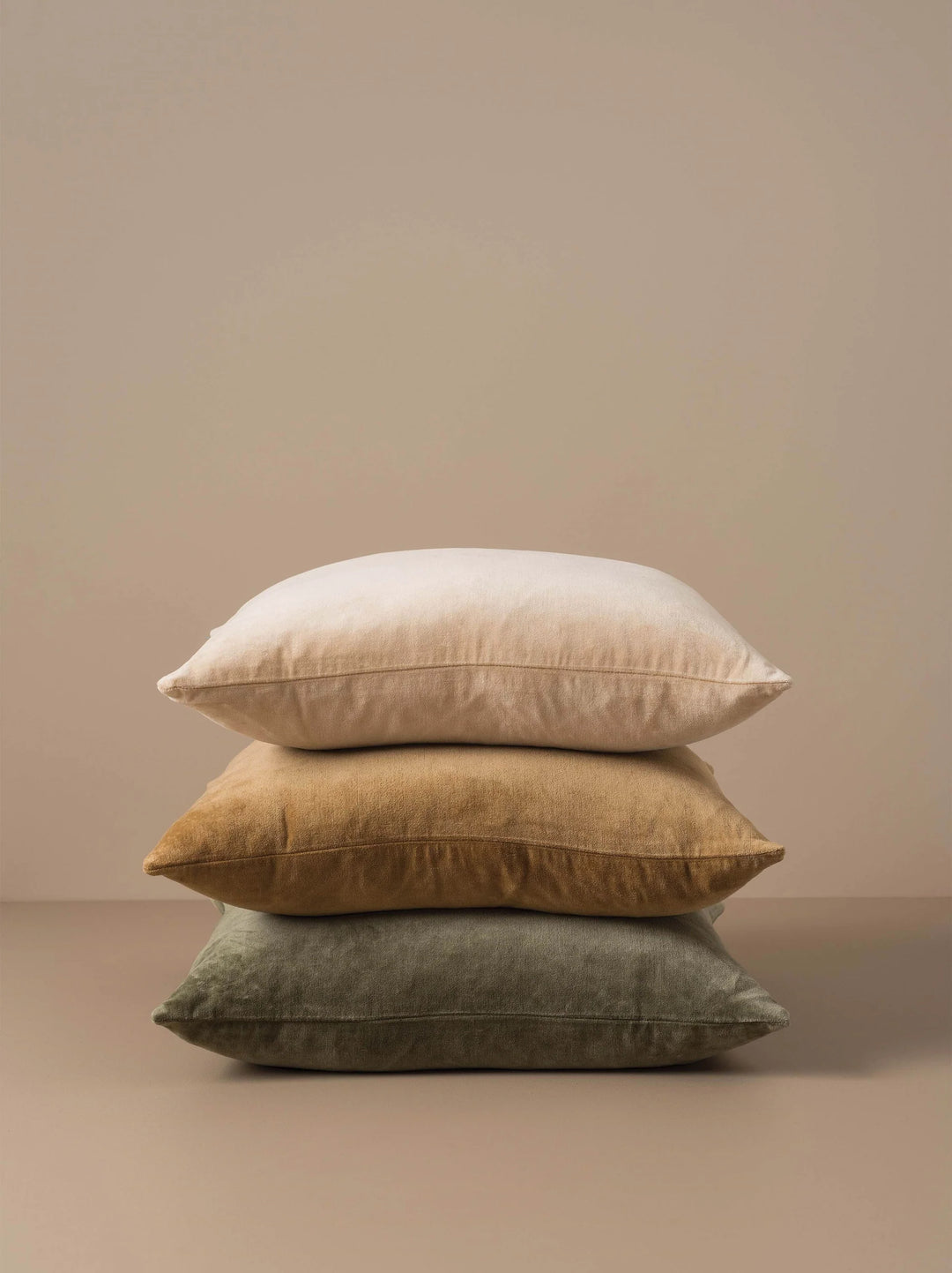 Cotton Velvet Classic Cushion | Sage | 55x55cm (Insert Sold Separately)