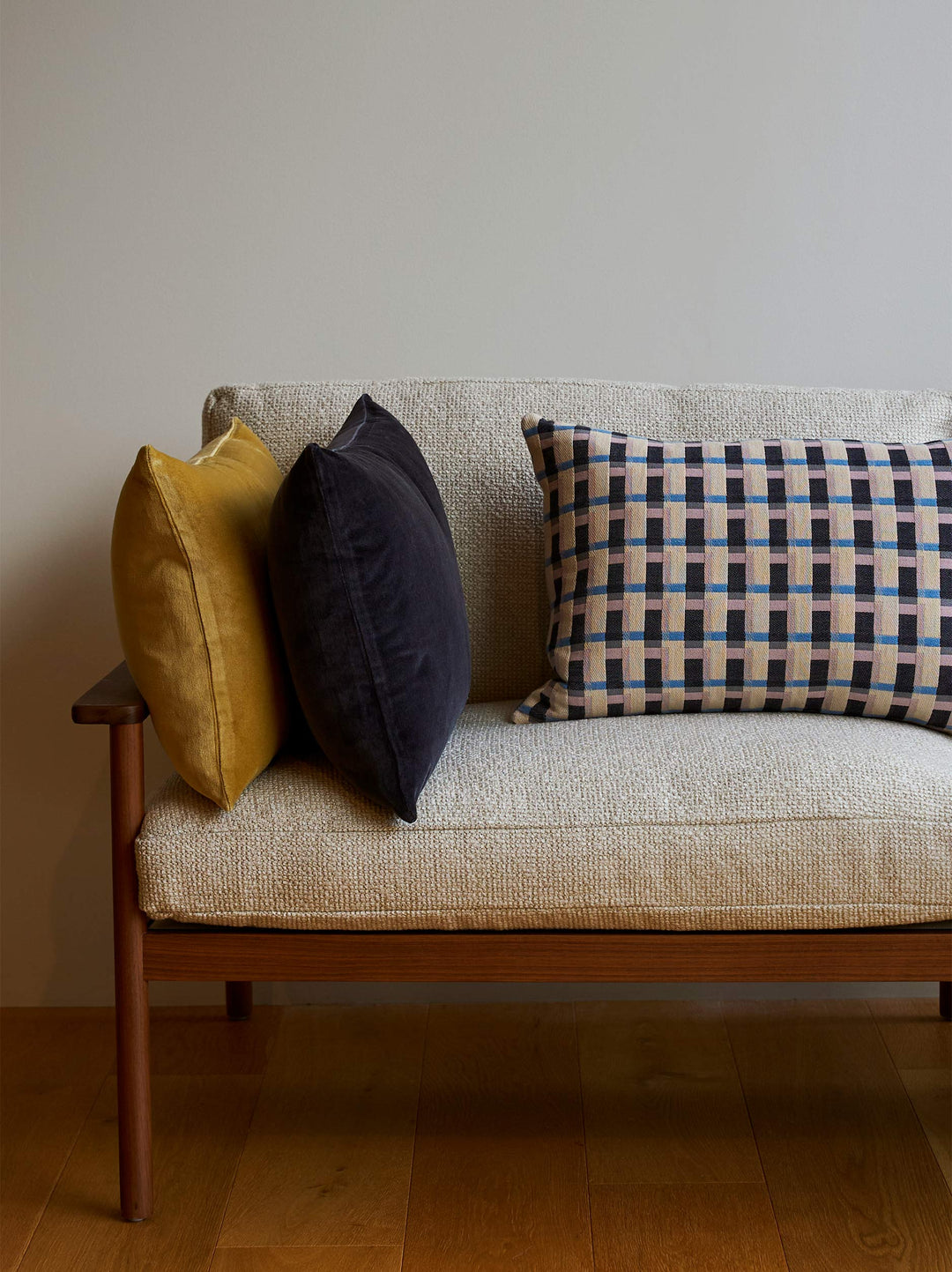 Blue Black Velvet Cushion Cover | 60x40cm (Insert Sold Separately)