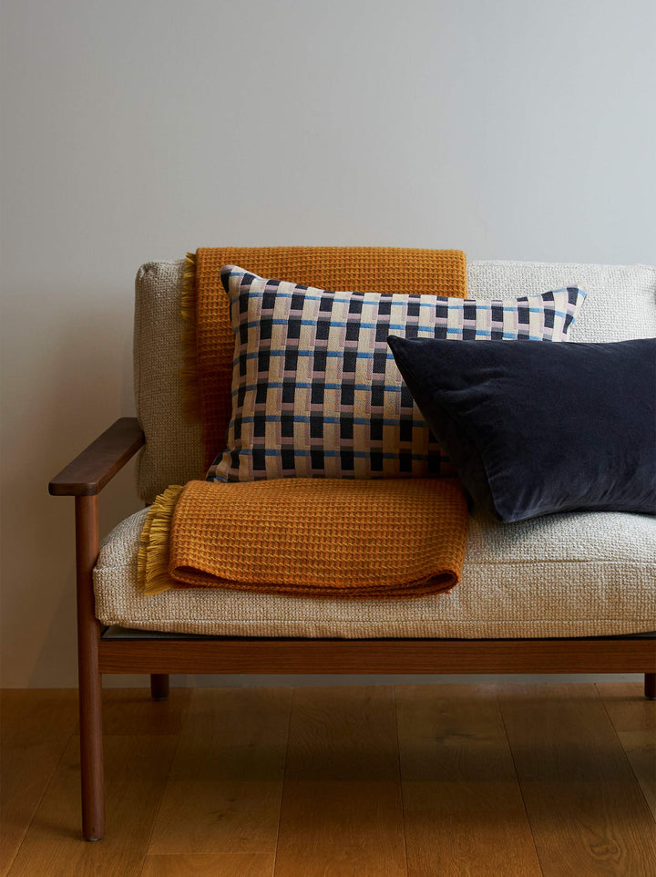 Blue Black Velvet Cushion Cover | 60x40cm (Insert Sold Separately)