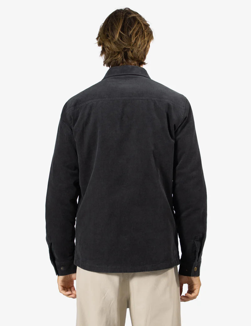 Simple | Quilted Cord Jacket | Graphite