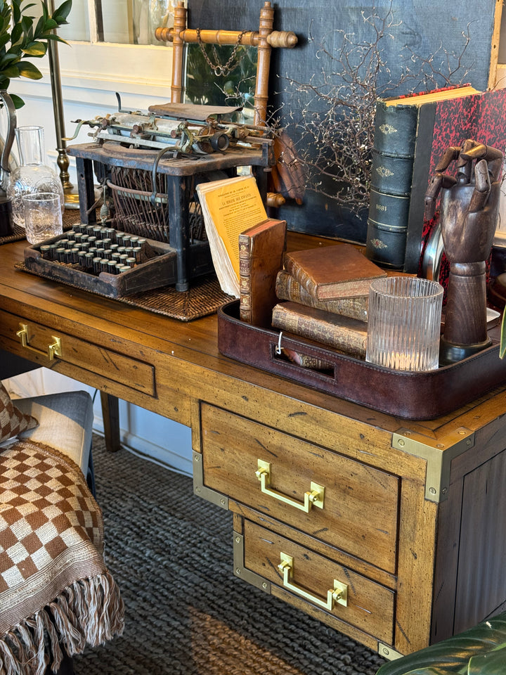 Fairway Study Desk American Oak Cognac