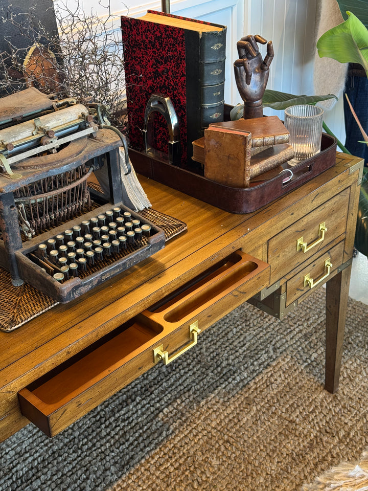 Fairway Study Desk American Oak Cognac