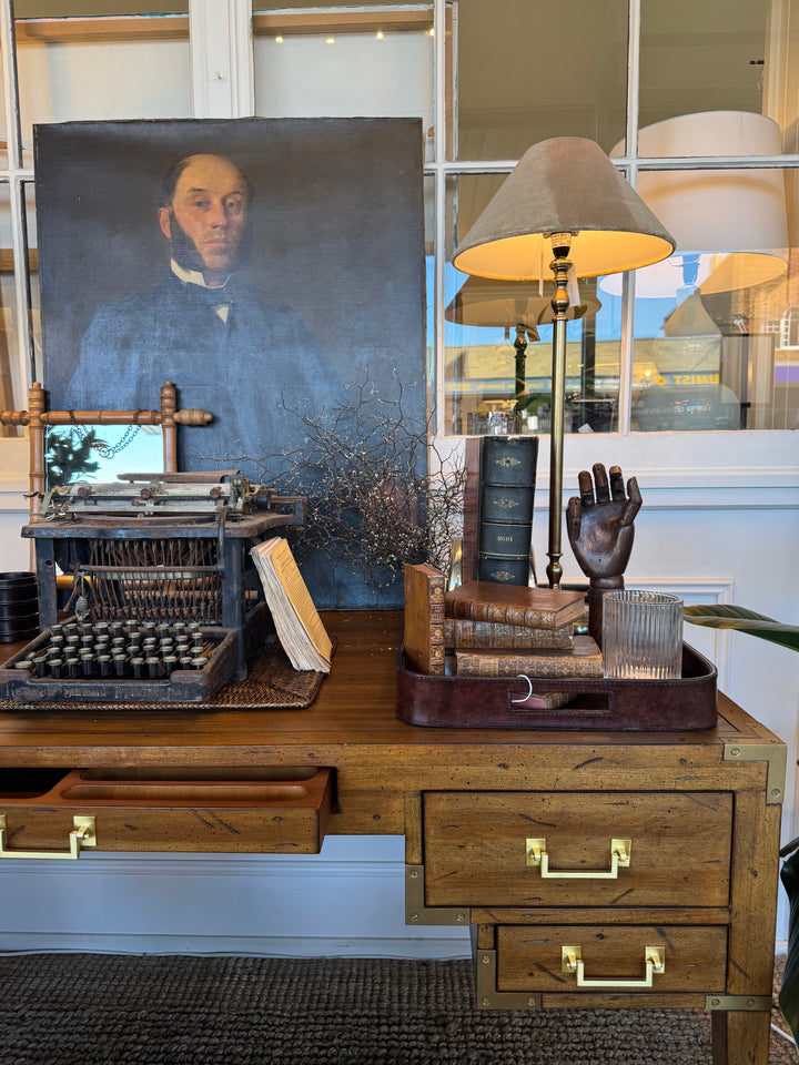 Fairway Study Desk American Oak Cognac