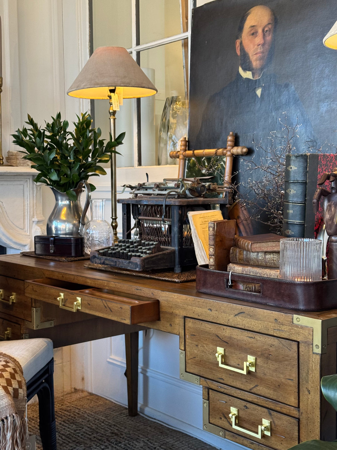 Fairway Study Desk American Oak Cognac