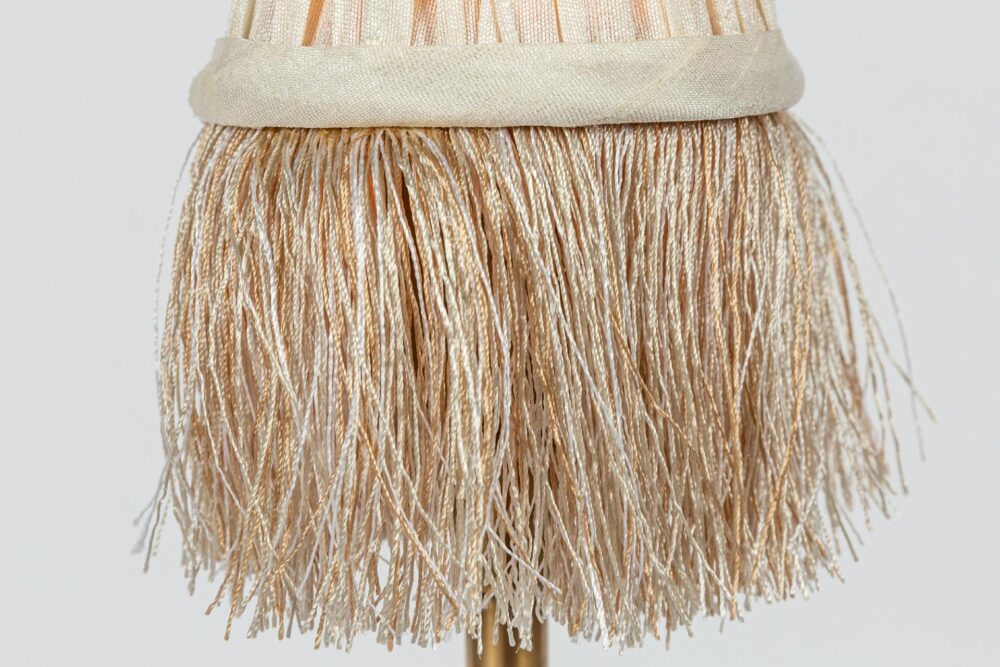 Pleated Lamp Shade with Fringe | Mini Ivoire | 8 x 4.5cm |