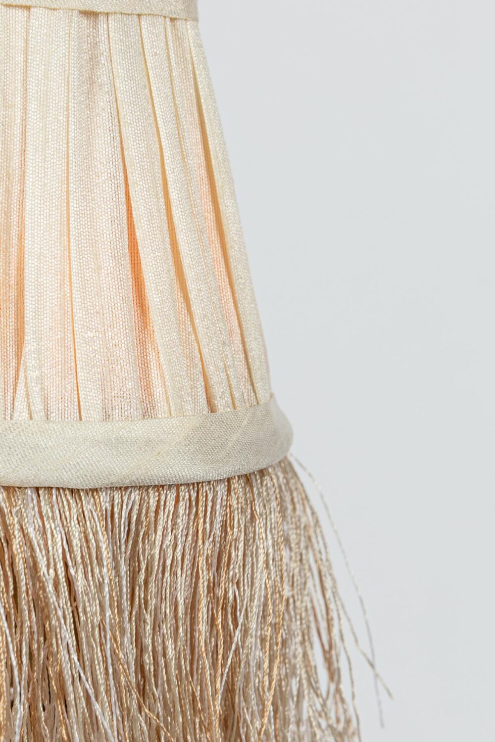 Pleated Lamp Shade with Fringe | Mini Ivoire | 8 x 4.5cm |