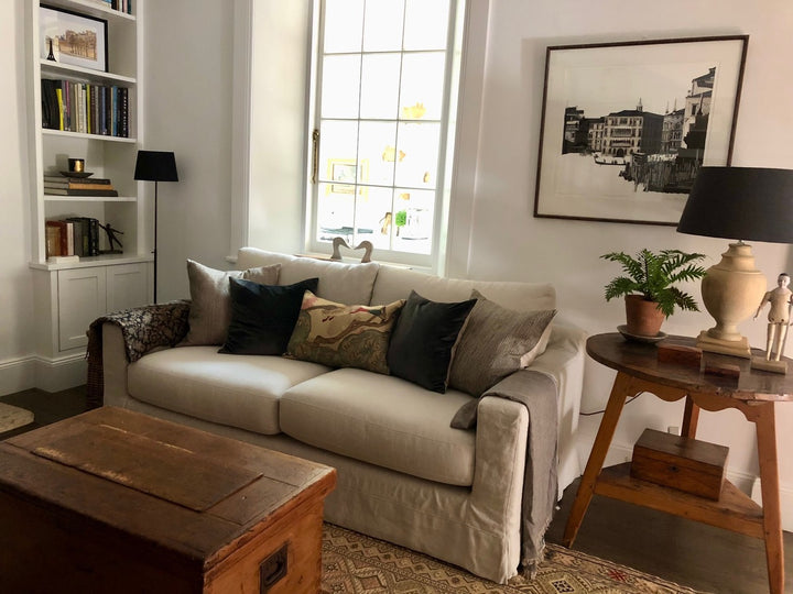 Herman 2.5 Str Slipcover Sofa | Luxura Foam Seat | Warwick Haven Natural | 10yr* WARR | INCL PREMIUM DEL**