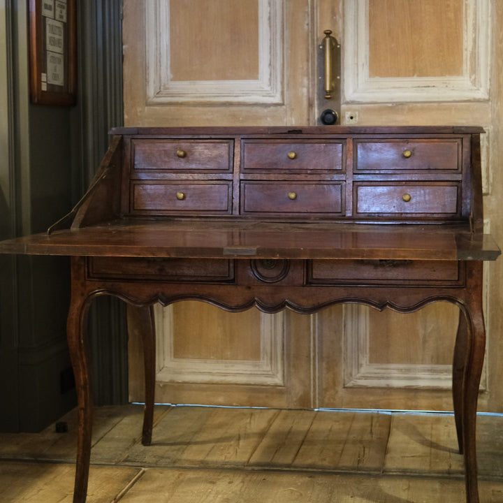 ESTATE| Antique (19th C) French Fruitwood Louis XV style  Bureau Fall  Front desk-Suzie Anderson Home