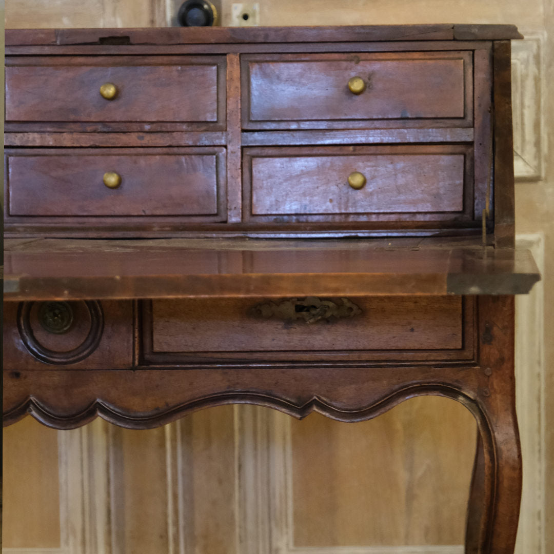 ESTATE| Antique (19th C) French Fruitwood Louis XV style  Bureau Fall  Front desk-Suzie Anderson Home