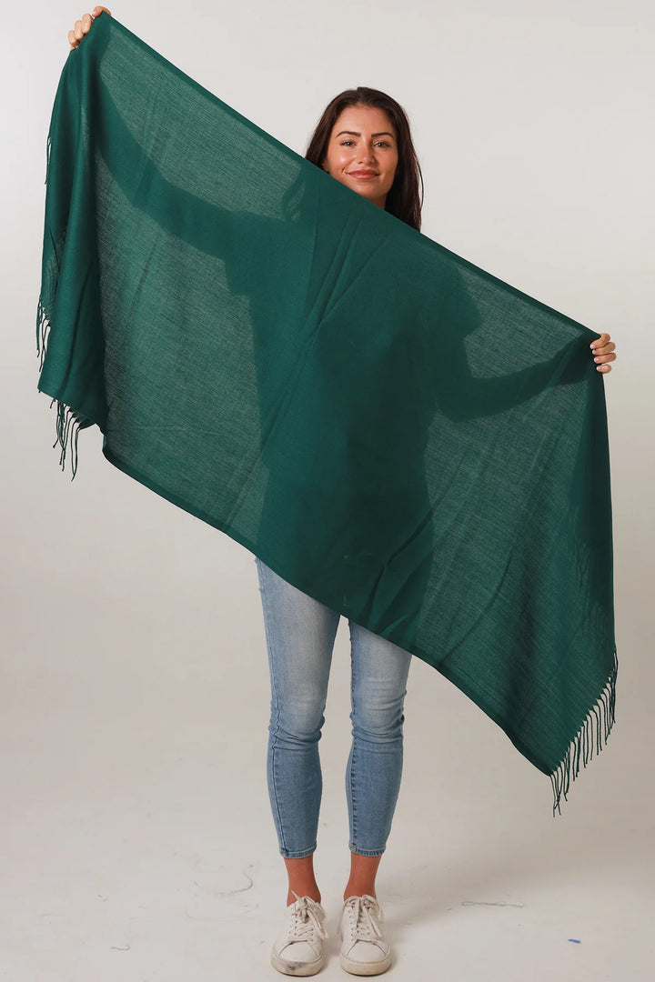 Emerald Tassel Edge Scarf KC0085