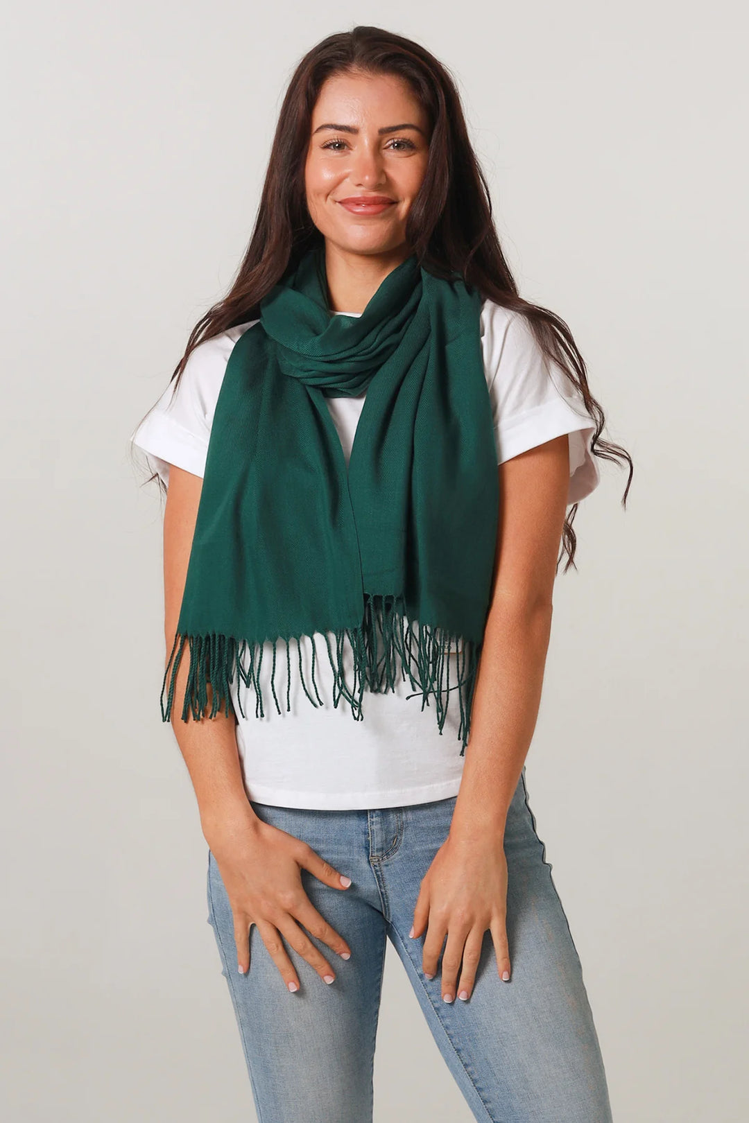 Emerald Tassel Edge Scarf KC0085