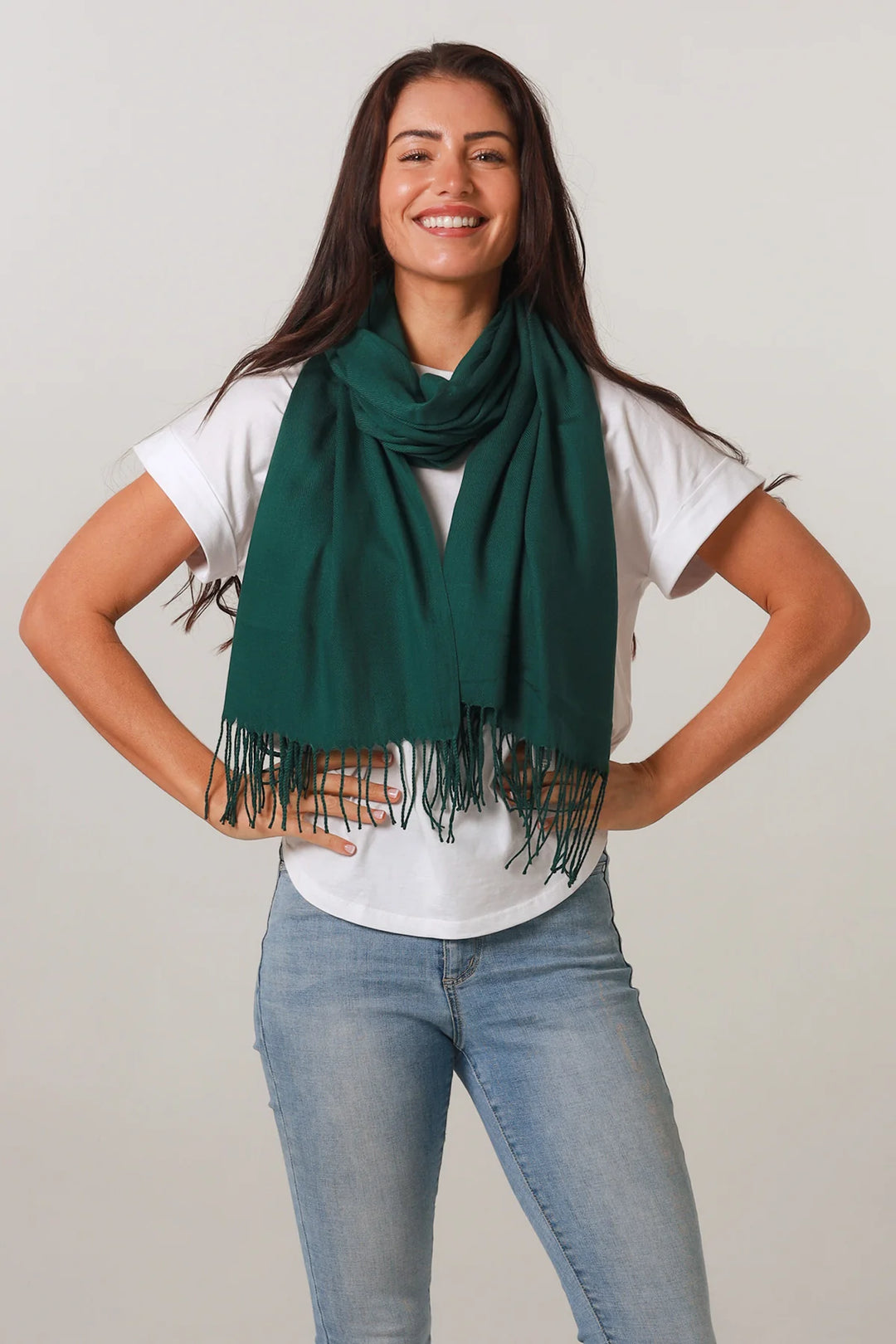 Emerald Tassel Edge Scarf KC0085