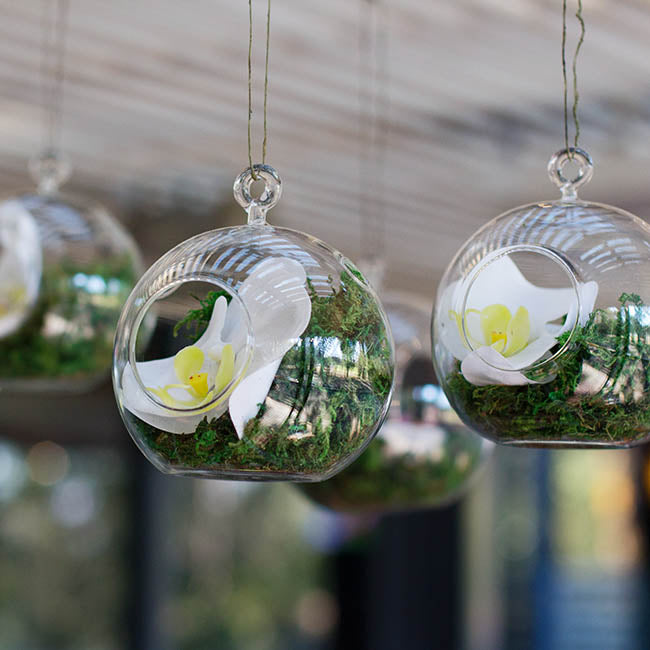 Glass Tealight Holder Hanging Ball 10cmD*12cmH Clear