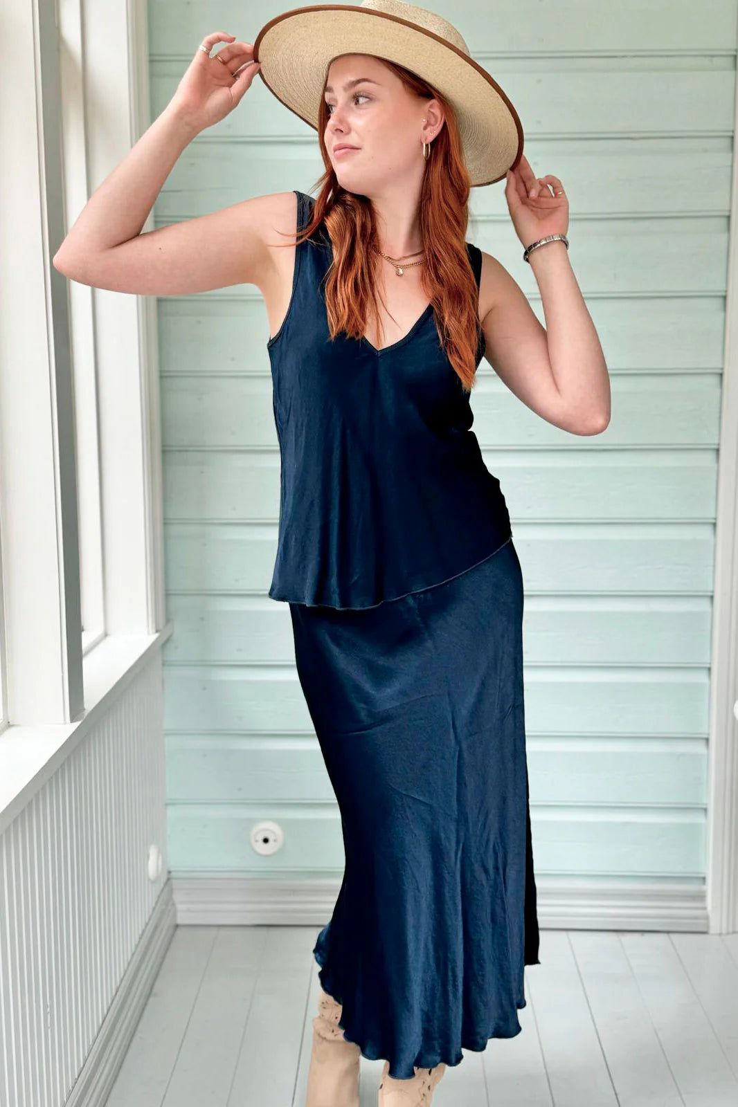 Bypias | Jaci Viscose Top | Navy