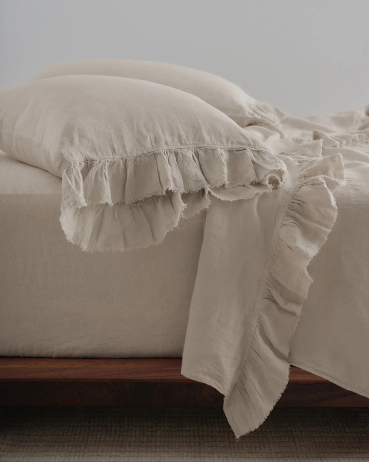 Kristine Standard Pillowcase + Ruffle | Sable