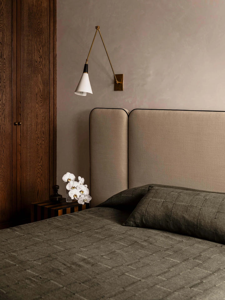 Palermo | French Linen Bedcover | Olive | 240 x 260cm