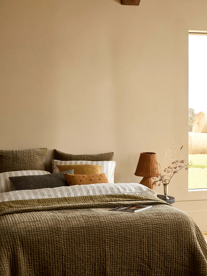 Cino Khaki Cotton Velvet Quilt | 220x240cm